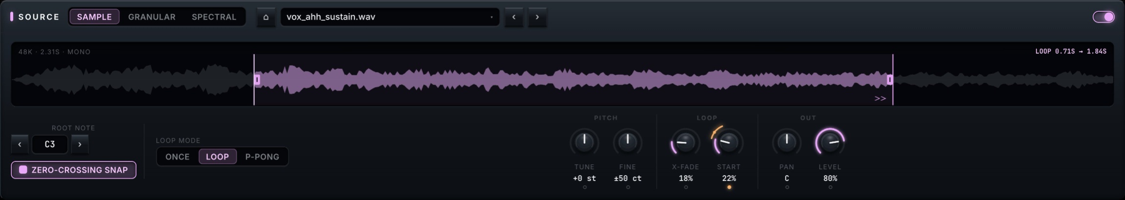The sample source engine